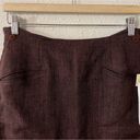 Anne Klein A line‎ 100% Linen Skirt Brown Vintage Woven Academia Chic Photo 3