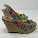 Harper Elaine Turner  Batik Print Wedge Sandals Size 6.5 Photo 5