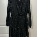 Slate + Willow  Black Star Printed Faux Wrap Dress Size Large $225 Photo 1