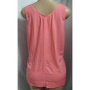 The Loft "" CORAL & WHITE STRIPED FRONT LIGHTWEIGHT TANK SHIRT TOP BLOUSE SIZE: M NWT Photo 2