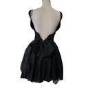 Jessica McClintock Gunne Sax  Size 3 Black Bow Back Dress Tulle Glitter Goth Prom Photo 10