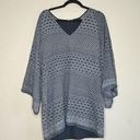 Lavender Brown  Womens Lagenlook Eyelet Silk Blend Tunic SIZE L Photo 0