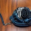 Brighton , leather rose, pedal pouch, navy blue, and silver Photo 0