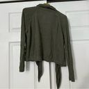 Chico's  Rayon Wrap Sweater Top Olive Green Shawl Collar Long Sleeve 2 Photo 1