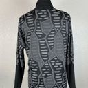 Frank Lyman Womens High Low Turtleneck Top 8 M Black Gray Geometric Long Sleeve Photo 4