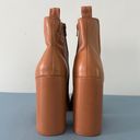 Gianni Bini Ah-Mazed Caramel Brown Leather Block Heel Platform Chelsea Boots Photo 5