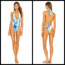 frankie's bikinis 💕💕 Molly One Piece Swimsuit Aqua Tie Dye Crushed Velvet S NWT Photo 3