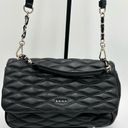 DKNY  Black Diamond Quilted Leather Lara Top Handle Crossbody Bag Photo 6