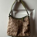 Etienne Aigner  Tan/Beige Olive Green Leather Shoulder Bag Photo 2