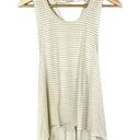 Saltwater Luxe  Gold & White Horizontal Stripe Cross Back Tank Top M Photo 0