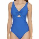 DKNY  LAPIS Peek-a-Boo Twist One-Piece Swimsuit Size 18 Photo 2