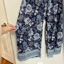 Angie  Boho Wide Leg Pull On Pants in Blue Floral - Size M Photo 2