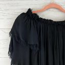 Chaser  Black Off Shoulder Fringe Top Size M Photo 5