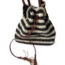 Nora Everyday Striped Drawstring 100% Paper Shoulder Bag Boho Beachy Summer Photo 12