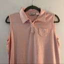 Tommy Bahama  Sleeveless Polo Pink Silk Blend Top Sz L GUC *See Description* Photo 1