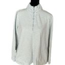 Orvis  Blue White Stripe Quarter Zip Pullover‎ Size Large Photo 1