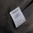 Misha Collection  Dianara Black Lamb Leather Faux Wrap Long Sleeve Mini Dress Photo 11