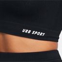 Urban Threads Seamless Long Sleeve Crop Top Biker Short Set Womens Small Black Photo 1