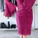 Bardot Maroon Lace Off The Shoulder Midi Dress Photo 2