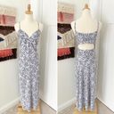 Lost + Wander  Wild Thing Animal Print Bias Midi Dress Blue Leopard Size L NWT Photo 3