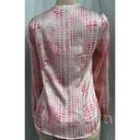 Coldwater Creek "" PINK ABSTRACT RUFFLE CAREER CASUAL SHIRT BLOUSE SIZE: M NWT Photo 2