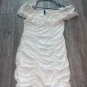 Divided White Ruffle Bodycon Dress Photo 0