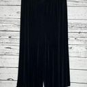 Edge Citiknits NWT Size 1X Black Wide Leg Pull On Slinky Crop Pants w/ Lettuce  Photo 0