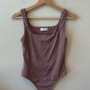 Aritzia Babaton  contour square neck tank thong bodysuit in mauve Photo 0