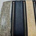 Sondra Roberts  Squared Clutch purse woven and leather crossbody purse Zipper Photo 3