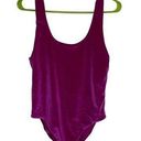 Cabana Del Sol  Pink Purple Fuchsia One Piece Velvet Bodysuit Size Large Womens Photo 0