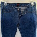 Bebe 2B  Hombre Floral Womens Skinny Jeans Size 30 Low Rise Denim Blue Stretch Photo 3