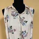 Ro & De  Blush Pink Floral Sleeveless Button Up Front Tie Blouse Tunic Top Size S Photo 2