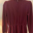 St. John  Marie Gray Burgundy Santana Knit Midi Dress Shoulder Buttons Size 6 Photo 15