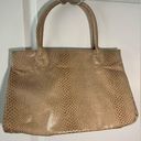 Estée Lauder Vintage Retired  Creme Beige Faux Snake Print Large Tote Bag New Photo 0