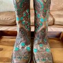 Corral  Studded Floral Leather Embroidery Square Toe Western Boots Photo 7