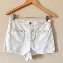 BDG High Rise Rope Braid Detail Boho Cream Shorts Size 29 Photo 0