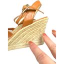 Talbots  Size 9 Sandals Orange Open Toe Ankle Strap Wedge Espadrille Shoes Photo 3