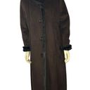 Jones New York Vintage 's luxe style trimmed, faux fur long brown coat size large Photo 6