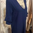 Lush Clothing NWT Lush Navy Woven Dress Ruffle Sleeves Medium Photo 3