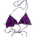 American Eagle Y2K AEO  purple print triangle bikini top size Large Photo 1