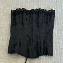 Frederick's of Hollywood VTG Y2K Frederick’s of Hollywood Dream Corset black lace floral jacquard satin Photo 2