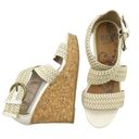 BKE Buckle  Sole Reid Cream & Cork Platform Woven Strap Sandals Women’s Size 8.5 Photo 2