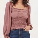 ASTR Pink Glittery Long Sleeve Blouse Photo 3