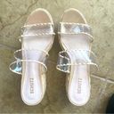 Schutz Schultz Royce Vinyl Raffia Wrapped Platform Espadrille Mule Sandals Size 9.5 Photo 5