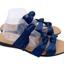 Comfortview  Blythe Sandals Blue Satin Strappy Open Toe Slip On Shoes Size 12WW Photo 1