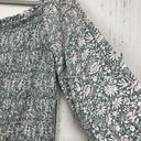 The Loft NEW Plus Size 14 Smocked Off The Shoulder Top Green Floral Cropped Pink Photo 1