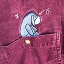 Disney Winnie the Pooh Vintage Long Sleeve Burgundy Corduroy Button-down Shirt Sz XL Photo 1