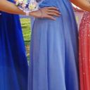 La Femme Periwinkle Strapless Prom Dress Photo 3