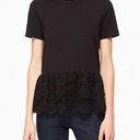 Kate Spade  Top Broome Street Lace Flounce Tee Black Size XXS Photo 0