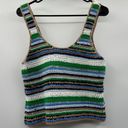 frame denim Frame Hand Chunky Crochet Stripe Wool Blend Retro Pullover Tank Top Size S Photo 3